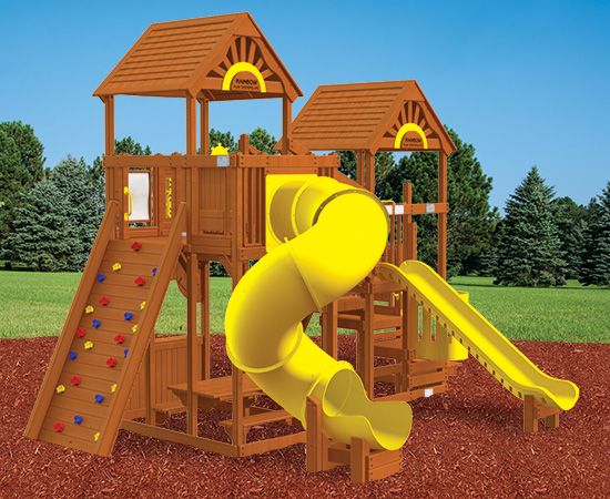 Commercial Rainbow Play Sets Backyard Playworld Omaha